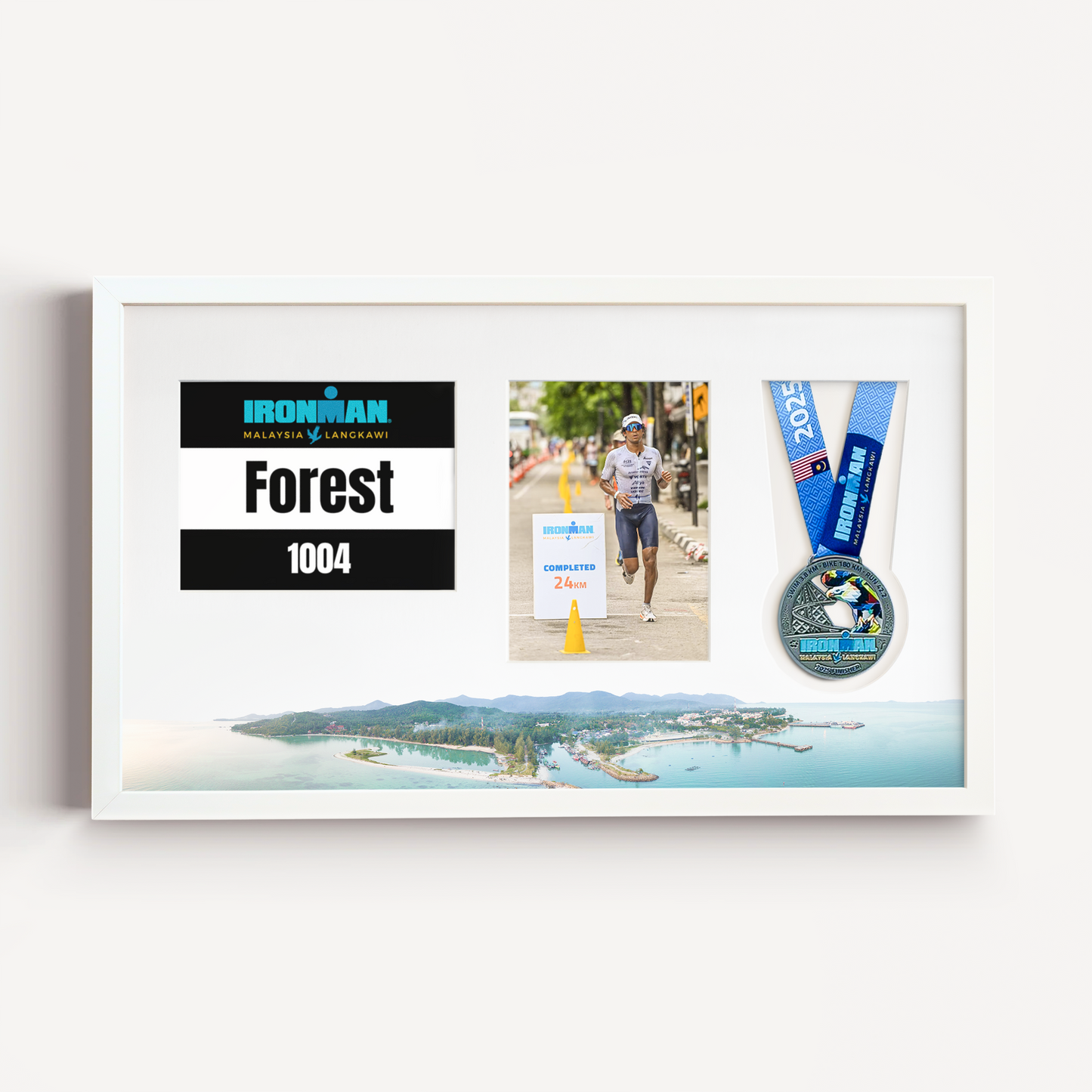 Langkawi Malaysia Medal, Photo and Bib Display Frame - Official