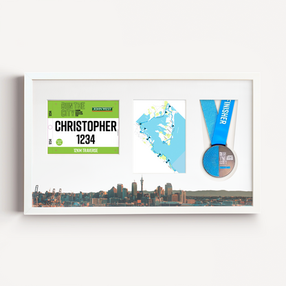 Auckland Medal, Race Map & Bib Display Frame - Official