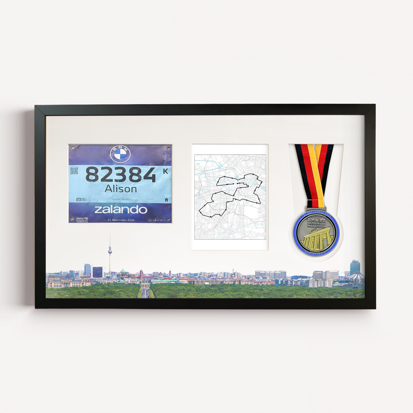 Berlin Medal, Race Map & Bib Display Frame - Official