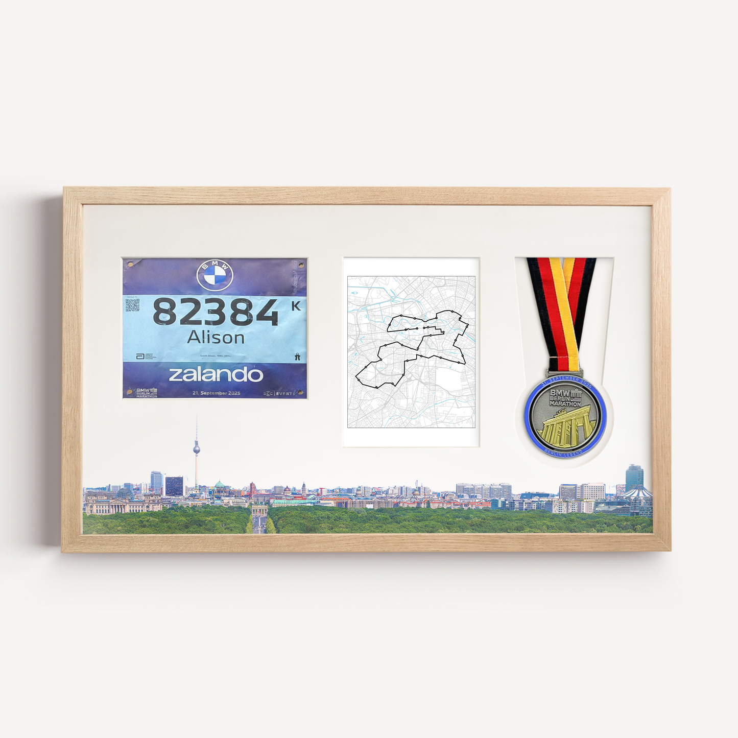 Berlin Medal, Race Map & Bib Display Frame - Official