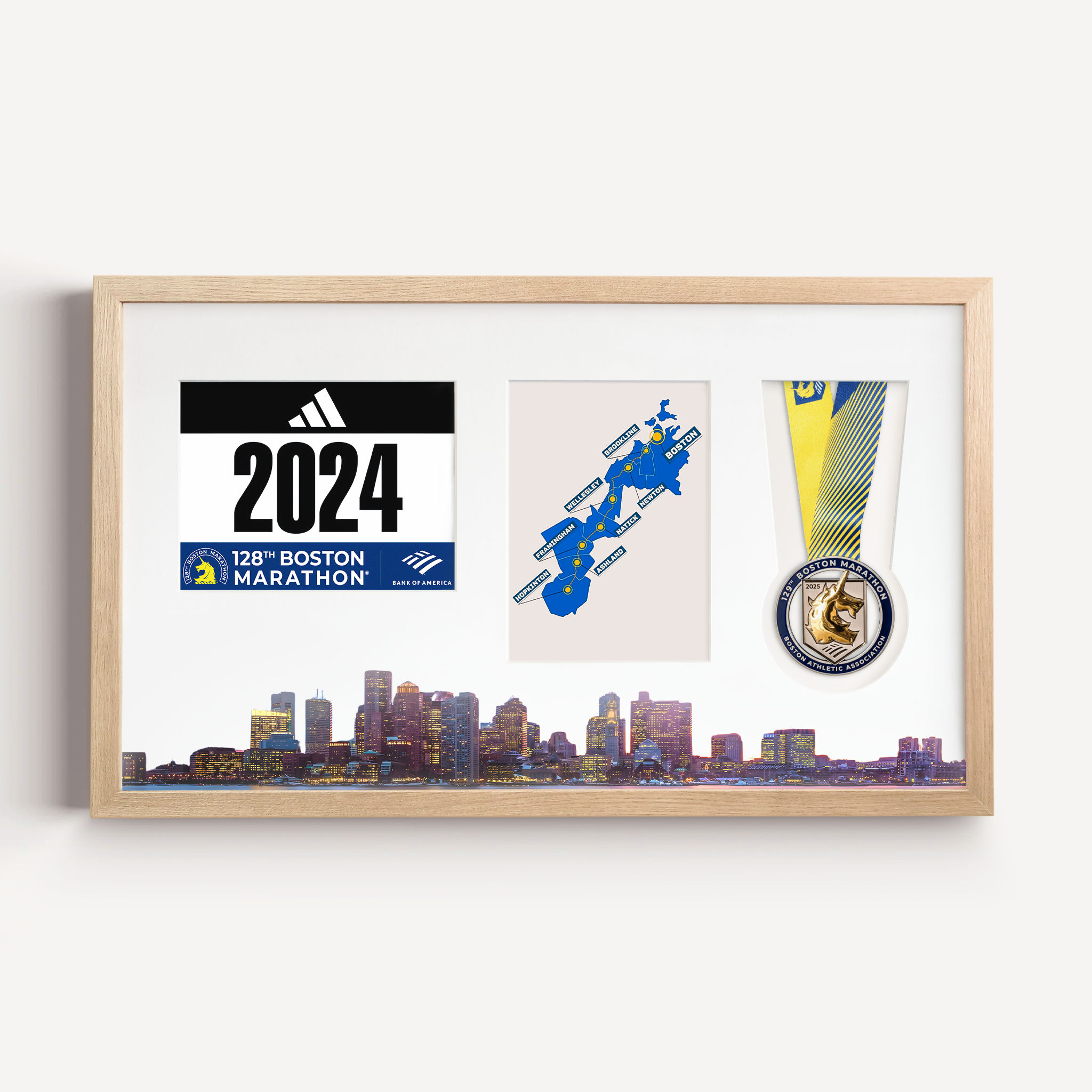 Boston Medal, Race Map & Bib Display Frame - Official – Marathon ...