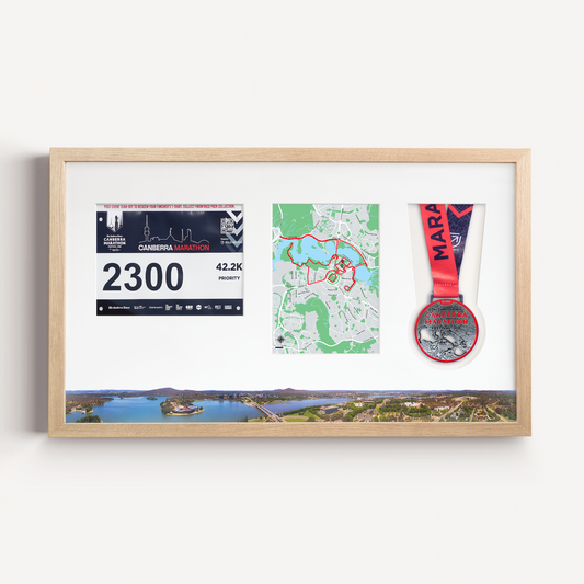 Canberra Medal, Race Map & Bib Display Frame - Official