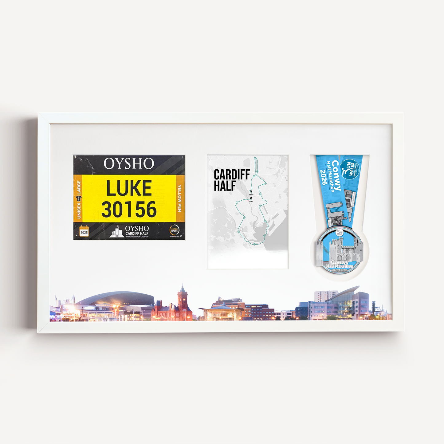 Cardiff Medal, Race Map & Bib Display Frame - Official