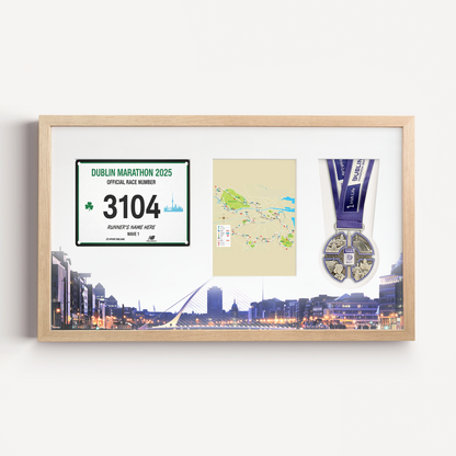 Dublin Medal, Race Map & Bib Display Frame - Official