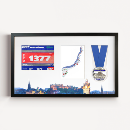 Edinburgh Medal, Race Map & Bib Display Frame - Official