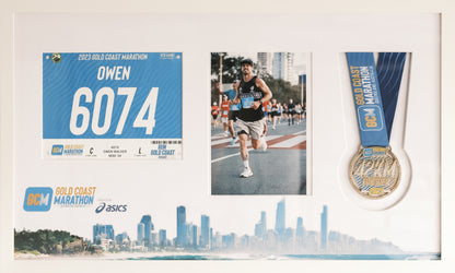 Gold Coast Marathon Medal, Map & Bib Display Frame - The Original