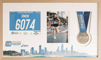 Gold Coast Marathon Medal, Map & Bib Display Frame - The Original