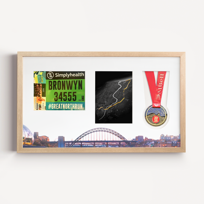 Great North Run Medal, Race Map & Bib Display Frame - Official
