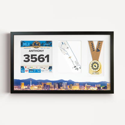 Las Vegas Medal, Race Map & Bib Display Frame - Official