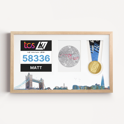 London Medal, Race Map & Bib Display Frame - Official