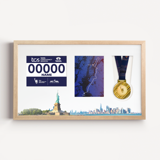 New York City Medal, Race Map & Bib Display Frame - Official