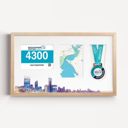 Perth Medal, Race Map & Bib Display Frame - Official