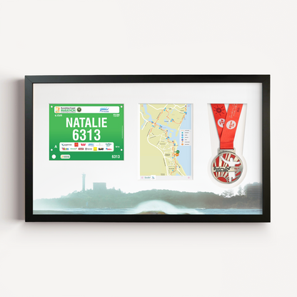 Sunshine Coast Medal, Race Map & Bib Display Frame - Official