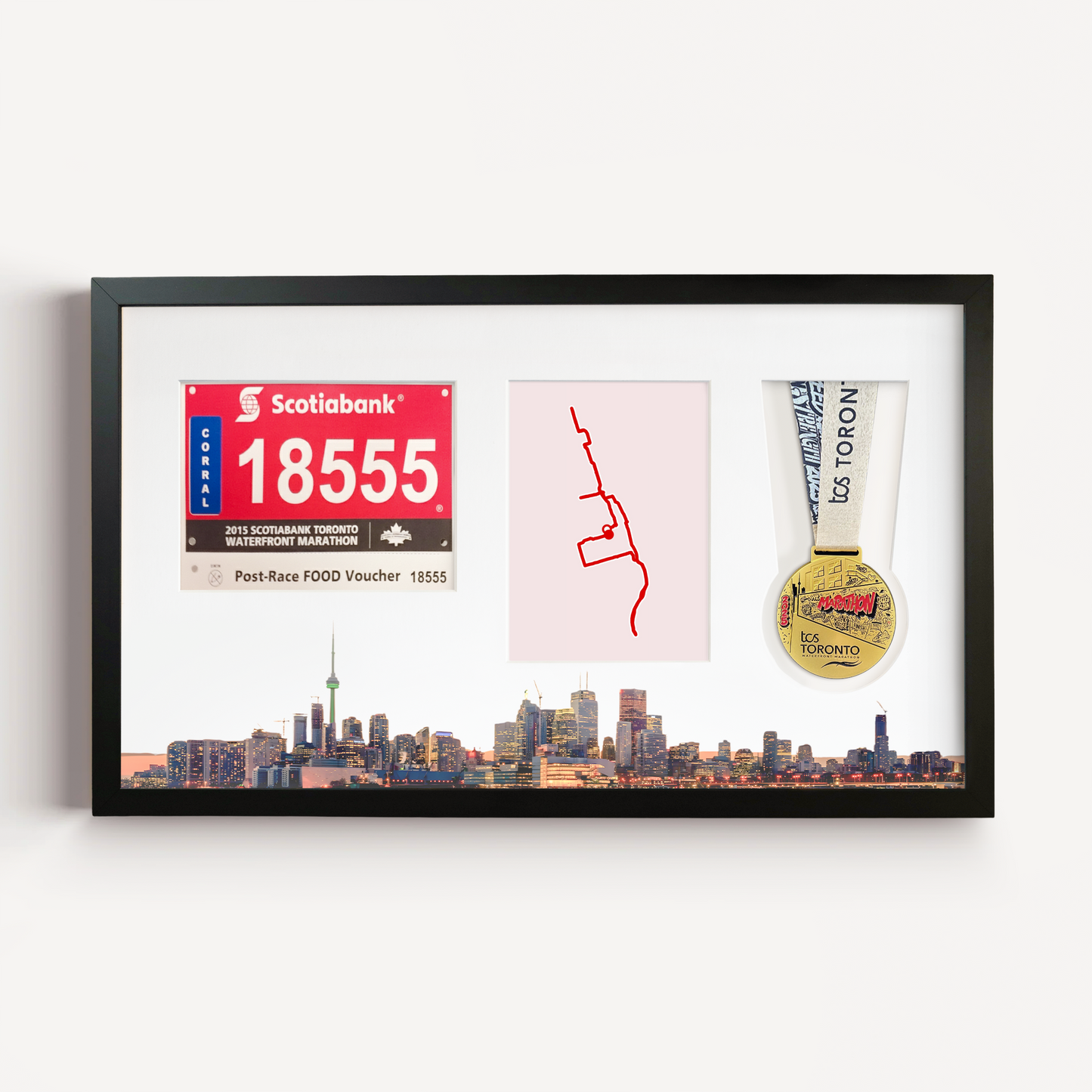 Toronto Medal, Race Map & Bib Display Frame - Official