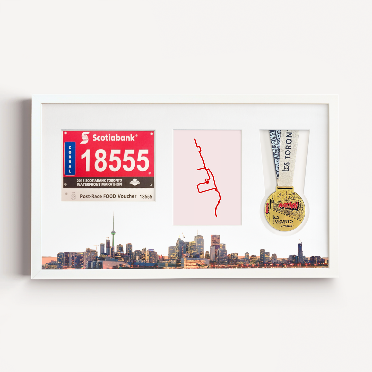 Toronto Medal, Race Map & Bib Display Frame - Official