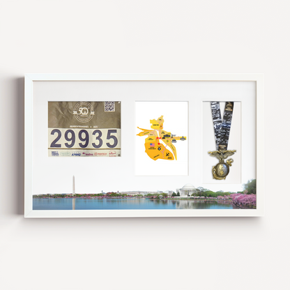 Washington DC Medal, Race Map & Bib Display Frame - Official